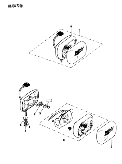 1986 Jeep Cherokee Lamps - Front Fog Diagram