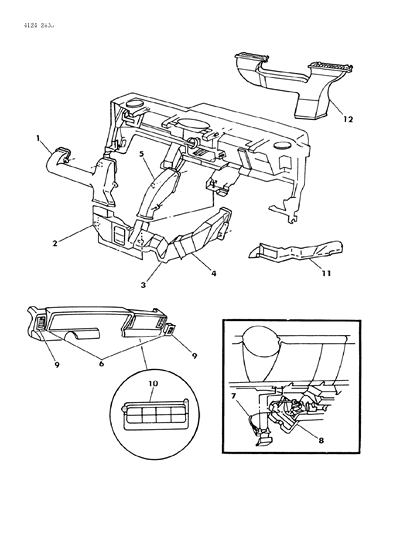 1984 Chrysler Laser Air Ducts & Outlets Diagram 1