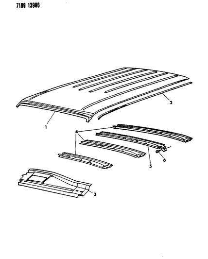 1987 Dodge Caravan Roof Panel Diagram