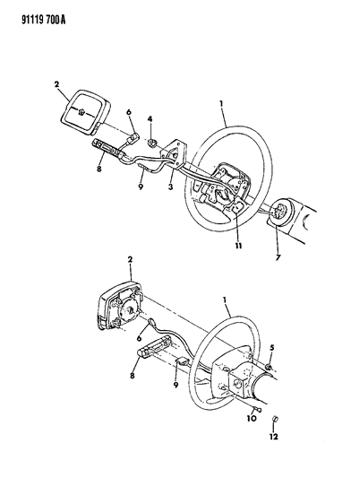 1991 Chrysler New Yorker Fifth Avenue Steering Wheel Diagram