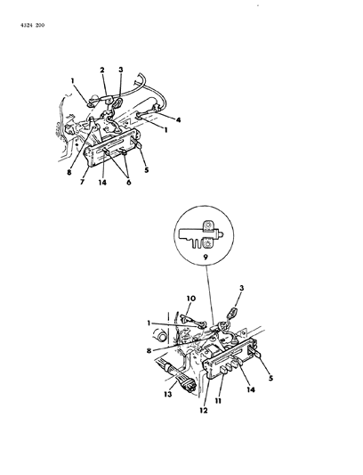 1984 Dodge D150 Controls, Heater Diagram