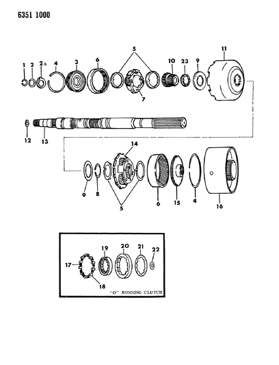 1986 Dodge D250 Gear Train & Output Shaft Diagram 2