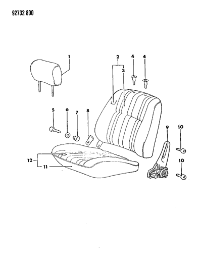 1992 Dodge Colt Front Seat Diagram 2