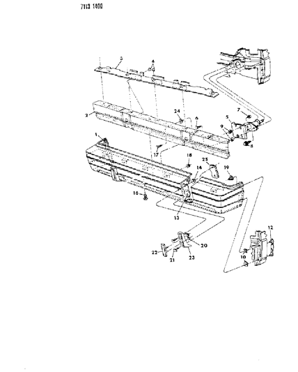 1987 Chrysler LeBaron Base Bumper, Rear Diagram 2