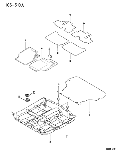 1995 Chrysler Sebring Carpet - Sebring Diagram