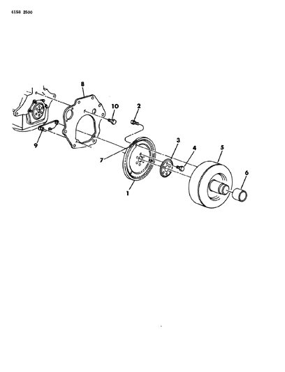 1984 Chrysler Town & Country Torque Converter, Drive Plate Diagram 2