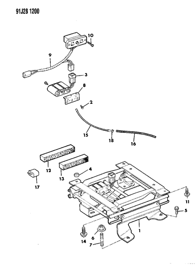 1991 Jeep Grand Wagoneer Tracks - With Power Seats Bucket Seat Diagram