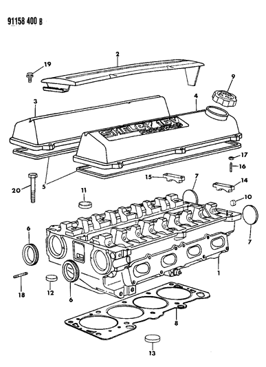 1991 Chrysler LeBaron Cylinder Head Diagram 1