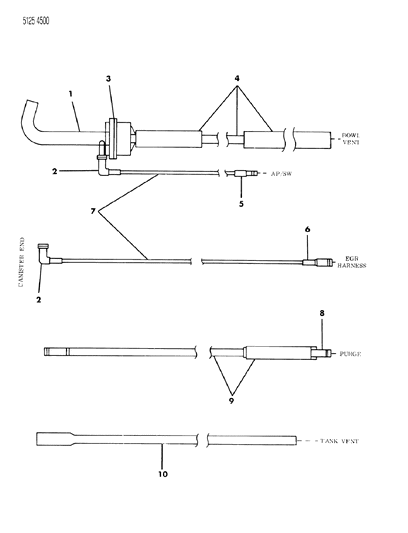 1985 Dodge Charger Vapor Canister Hose Harness Diagram 4