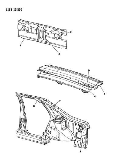 1986 Dodge Lancer Liftgate Opening Panel Diagram