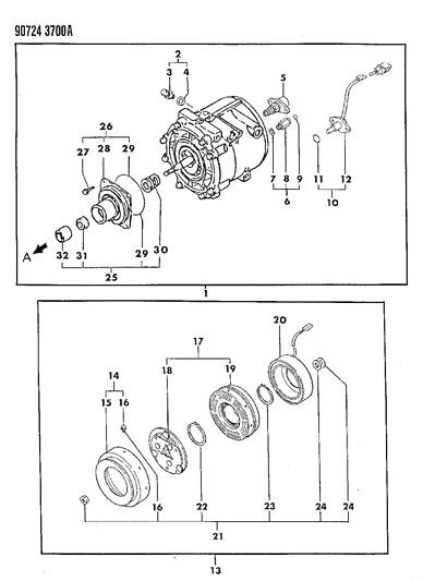 1990 Dodge Colt Air Conditioner Compressor Diagram