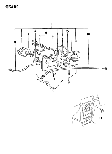 1990 Dodge Colt Control, Heater Diagram