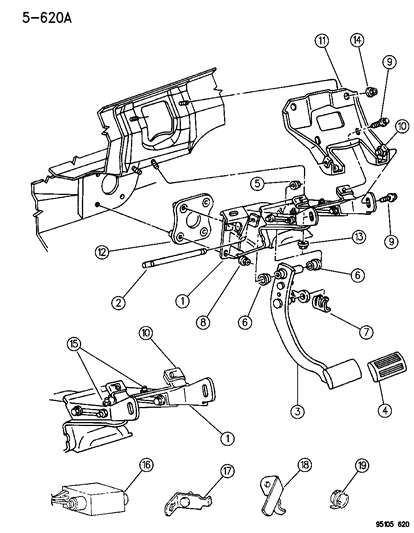 1995 Dodge Spirit Brake Pedal Diagram