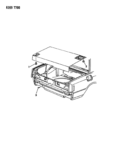 1986 Dodge Aries Bumpers & Plugs Deck Lid Diagram
