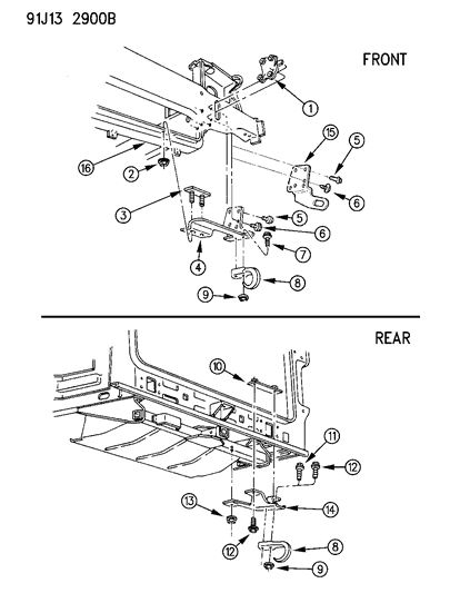 1993 Jeep Grand Wagoneer Tow Hooks Diagram