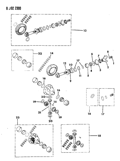 1987 Jeep J20 Differential - Front Axle Diagram