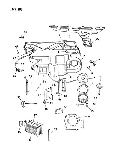 1986 Chrysler LeBaron GTS Heater Unit Diagram