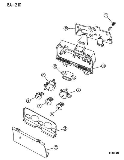 1994 Dodge Shadow Board-Assembly - Instrument Cluster P/C W/O Diagram for 4723129