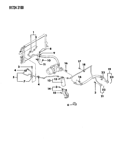 1991 Dodge Colt Plumbing - A/C Diagram