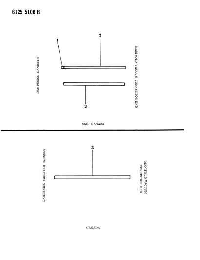 1986 Dodge Diplomat Vapor Canister Hose Harness - Vapor Diagram 2