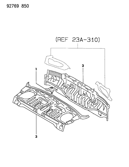 1994 Dodge Colt Panel - Lower Deck Diagram