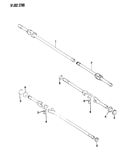 1984 Jeep J20 Shafts - Front Axle Diagram 2