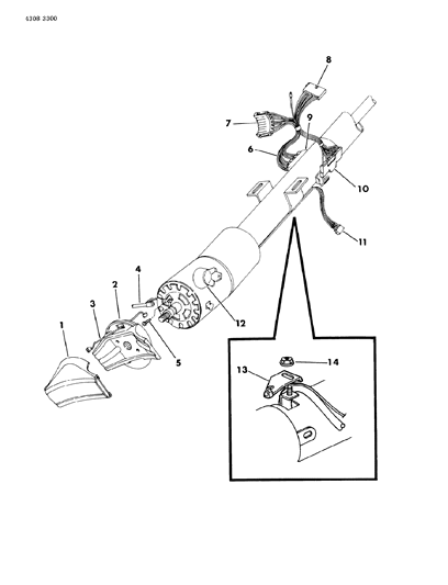 1985 Dodge D350 Wiring - Steering Column Diagram 2