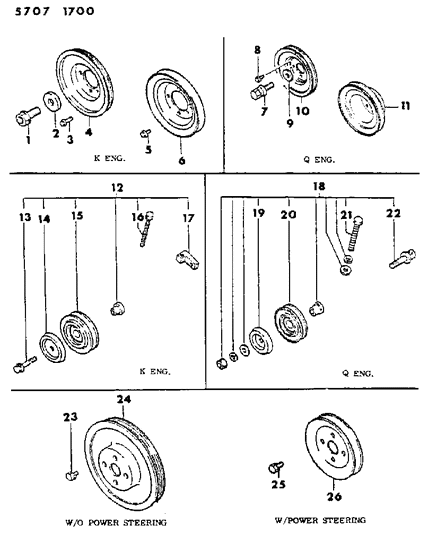 1985 Dodge Colt Drive Pulleys Diagram