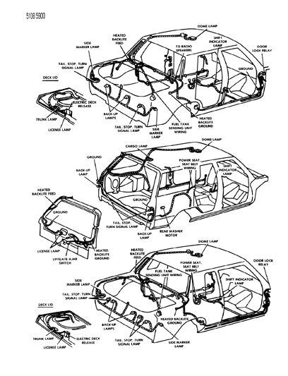 1985 Dodge Daytona Wiring - Body & Accessories Diagram 1