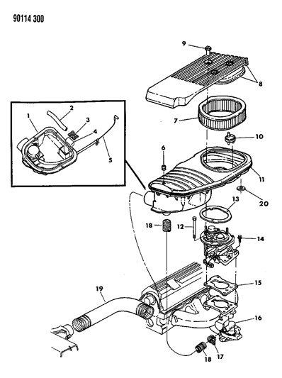 1990 Dodge Dynasty Air Cleaner Diagram 1