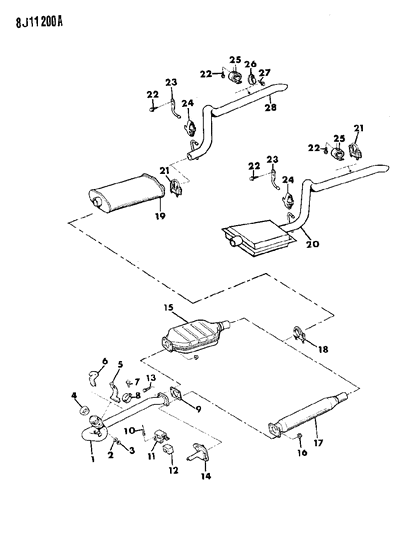 1989 Jeep Cherokee Exhaust System Diagram