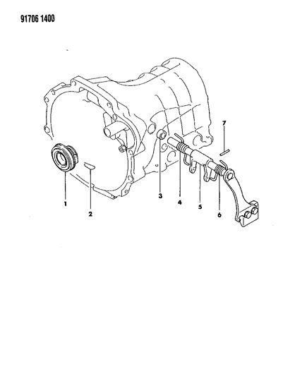 1991 Dodge Ram 50 Controls, Clutch Diagram 2