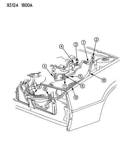 1993 Chrysler LeBaron GTC Plumbing - A/C & Heater Diagram 2