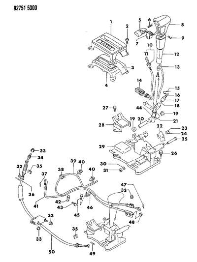 1992 Dodge Colt Tube-GEARSHIFT Lever Diagram for MB580834