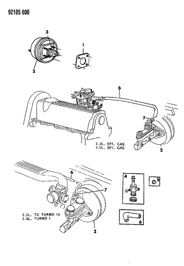 1992 Dodge Shadow Booster, Power Brake Diagram