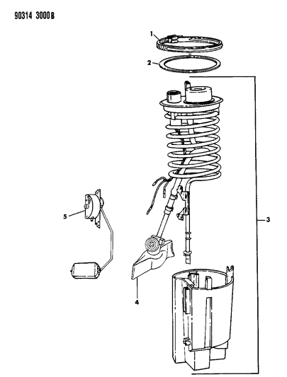 1990 Dodge Ramcharger Fuel Reservoir & Level Unit Diagram