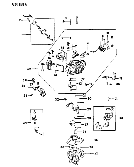 1988 Dodge Colt Carburetor Inner Parts Diagram