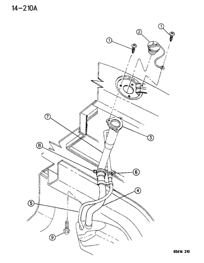 1996 Chrysler Concorde Fuel Tank Filler Tube Diagram