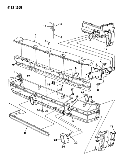 1986 Chrysler New Yorker Bumper, Rear Diagram