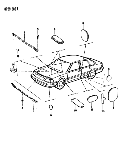 1991 Dodge Monaco Seals Plugs - Body Diagram