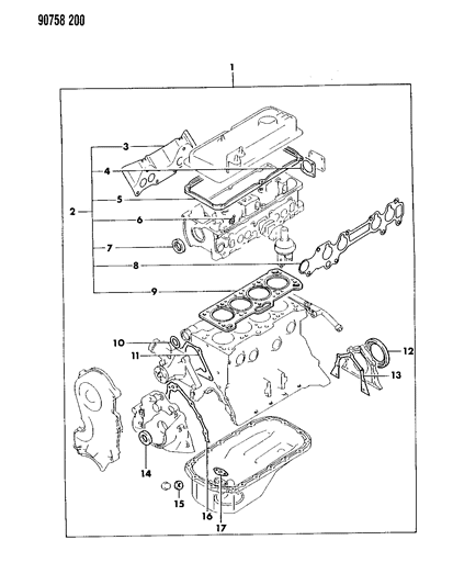 1990 Dodge Colt Engine Gasket Sets Diagram 1