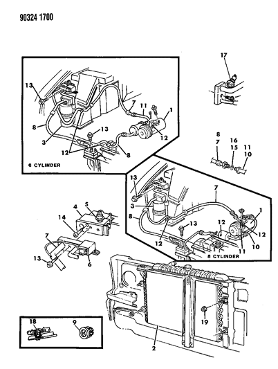 1990 Dodge Ram Wagon Plumbing - A/C Diagram