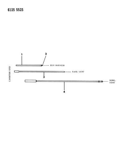 1986 Dodge 600 Vapor Canister Hose Harness Diagram 8