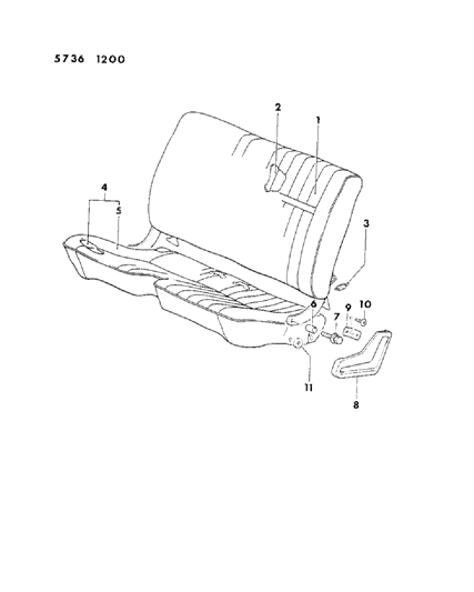 1986 Dodge Ram 50 Seat Bench Diagram