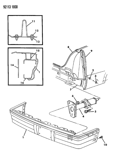1992 Chrysler New Yorker Fifth Avenue Fascia, Rear Diagram 1
