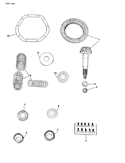 1985 Dodge D250 Gear & Pinion Kit - Front Axles Diagram 1