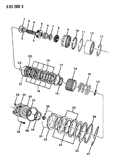 1989 Dodge D250 Clutch, Overdrive With Gear Train Diagram