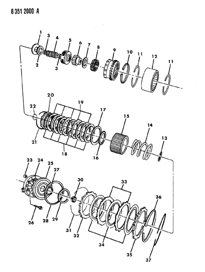 1989 Dodge Dakota Clutch, Overdrive With Gear Train Diagram