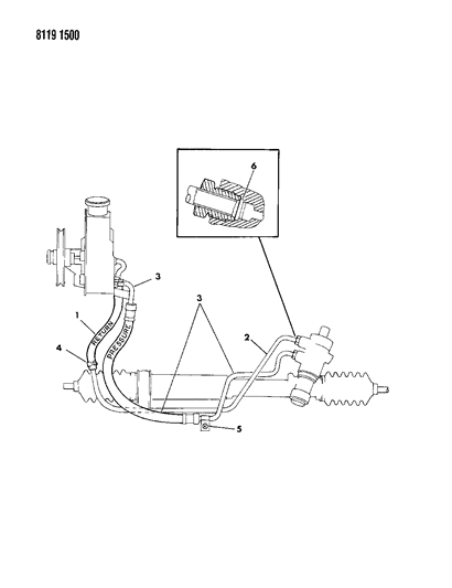 1988 Dodge 600 Hose Chart - Power Steering Pump Diagram