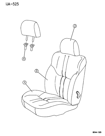 1995 Chrysler Cirrus Front Seat Diagram 2